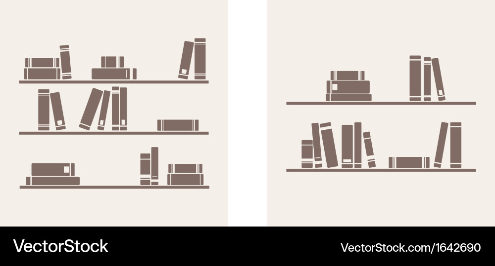 Retro Bookshelf Collection vector image