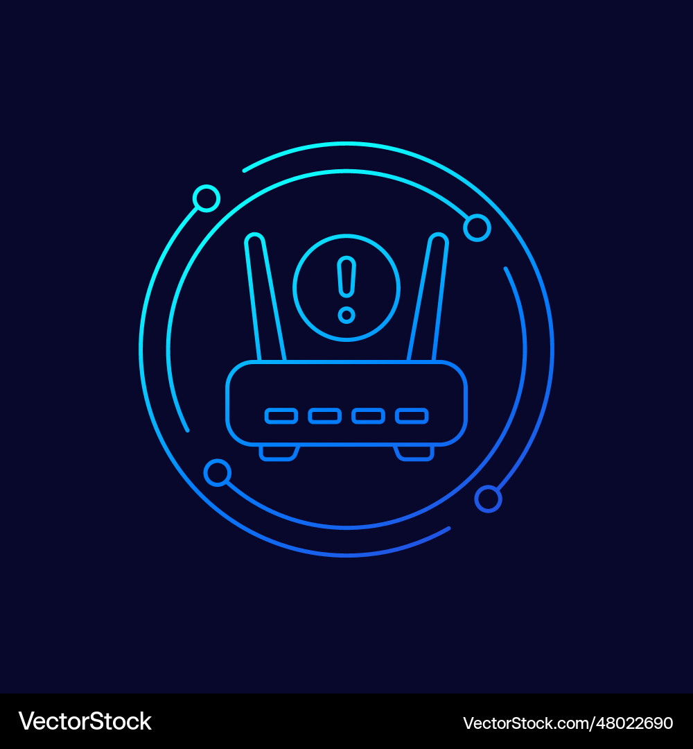 Router modem error icon linear design Router modem error icon linear design vector image