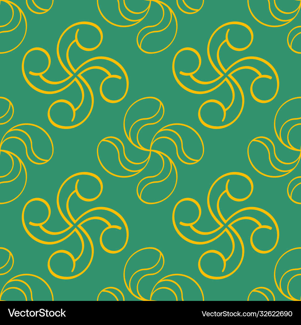 Seamless pattern with basque cross lauburu vector image