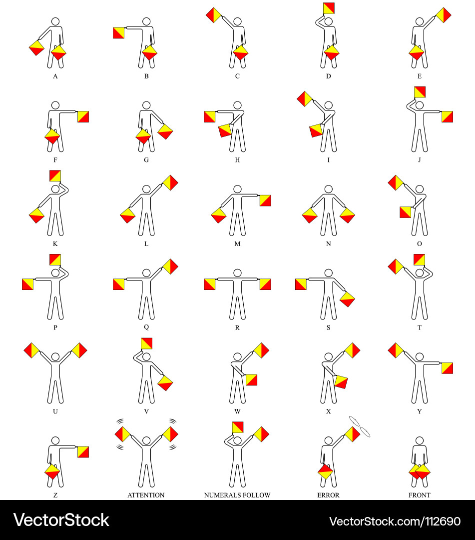 Semaphore alphabet Royalty Free Vector Image - VectorStock