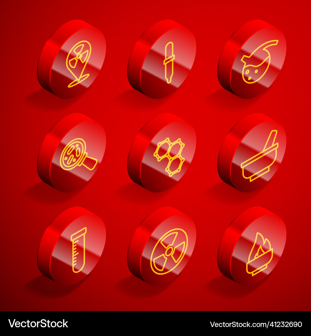 Set line radioactive in location pipette test Vector Image