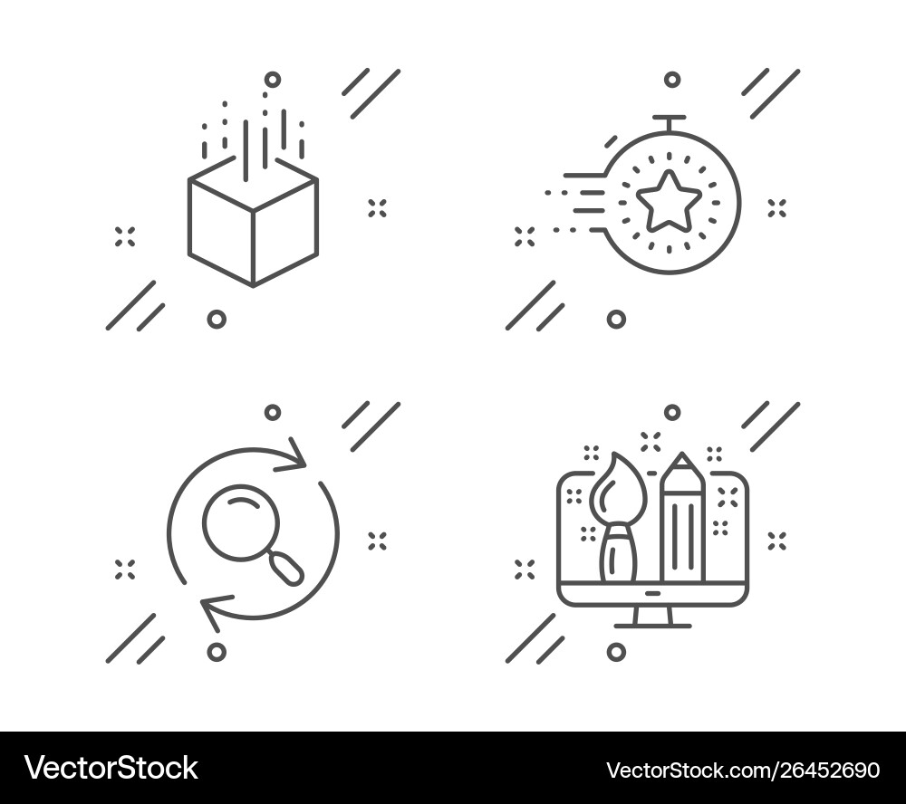 Timer search and augmented reality icons set Timer search and augmented reality icons set vector image