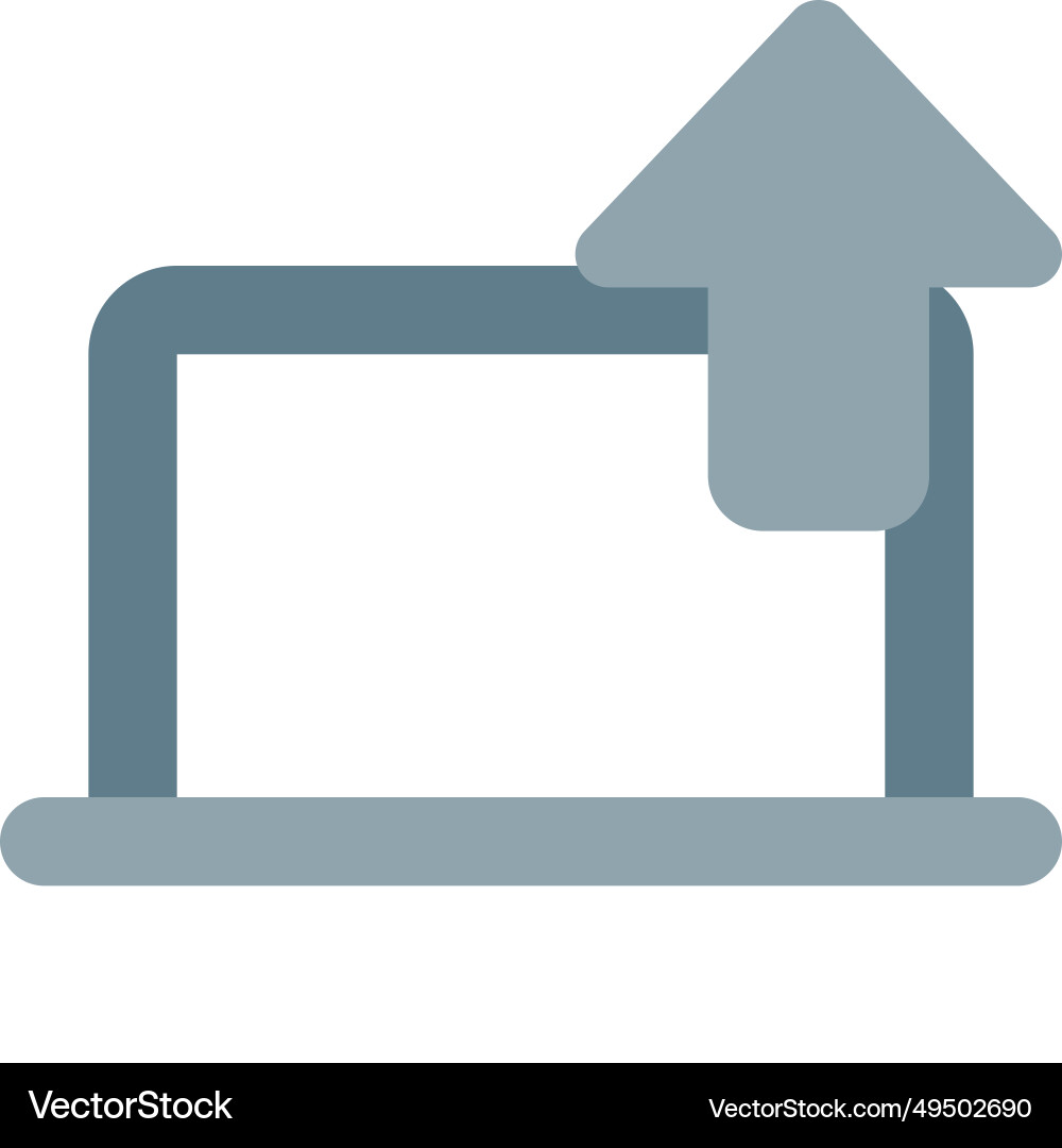 Uploading files or data using the laptop vector image