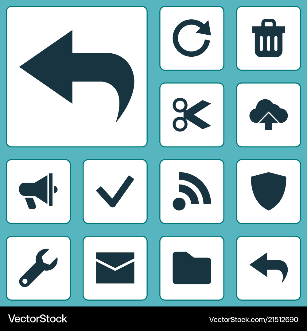 User icons set with feed mail folder and other User icons set with feed mail folder and other vector image