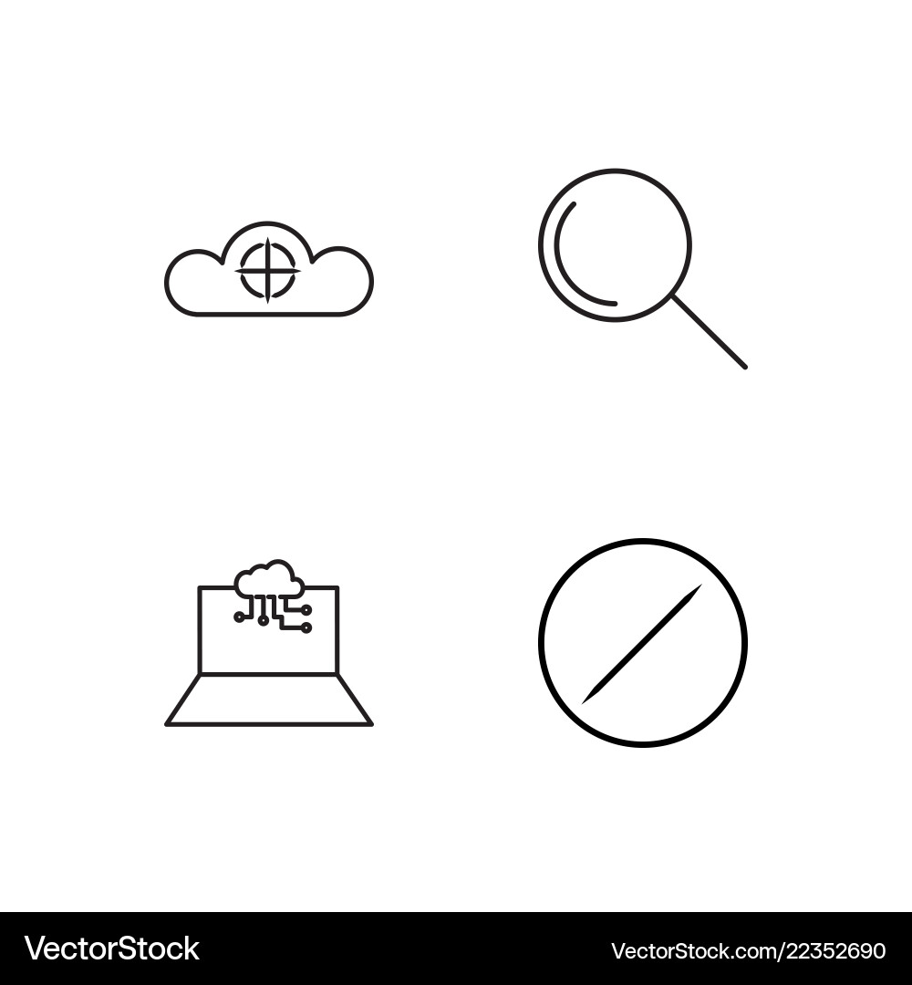 Web simple outlined icons set vector image