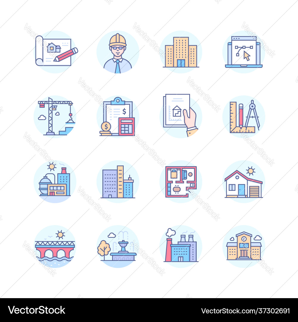 Architecture and construction - line design style Architecture and construction - line design style vector image