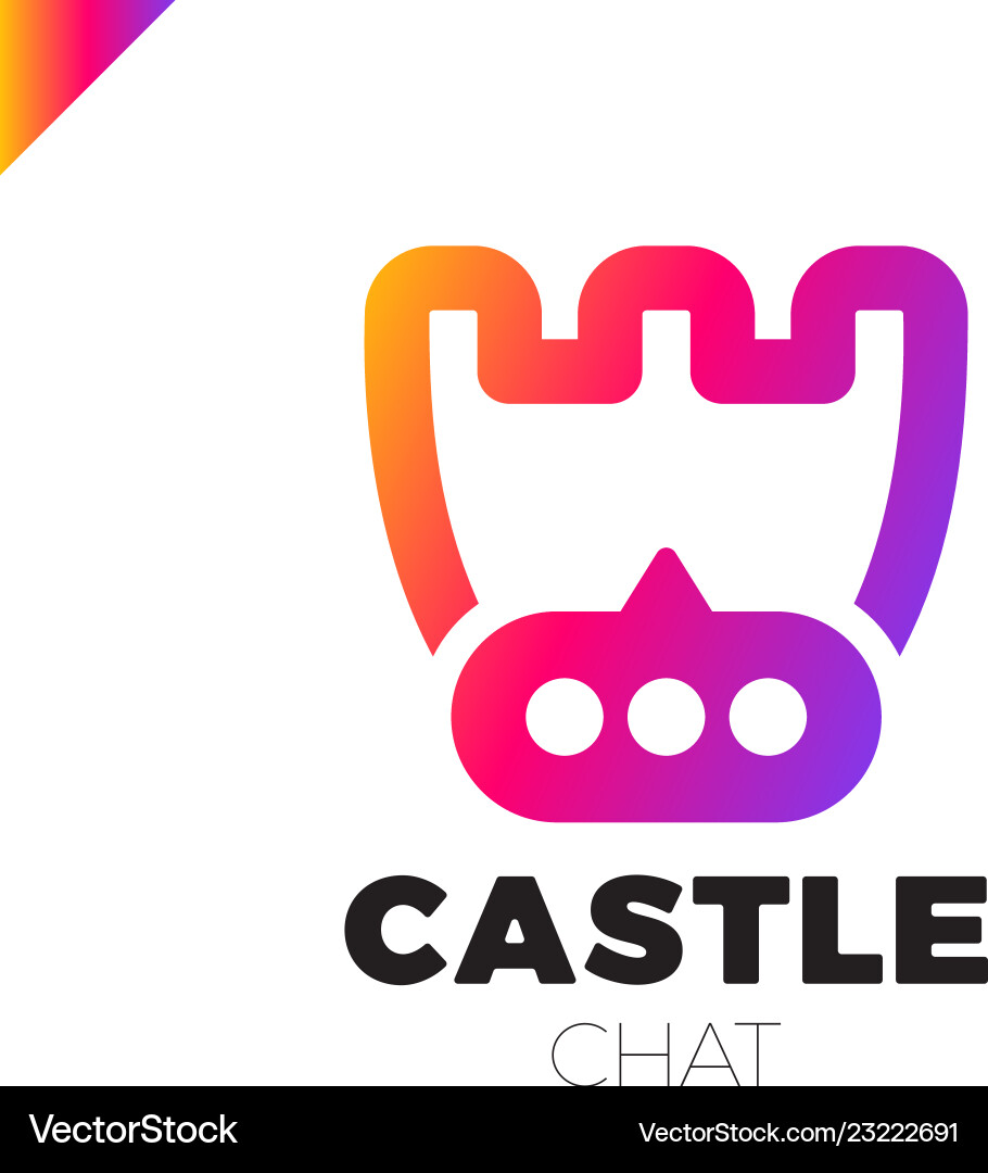 Castle shield simple minimalist logotype secure vector image