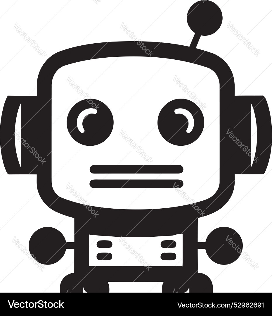 Charming tech sidekick small robot mark bot Charming tech sidekick small robot mark bot Vector Image