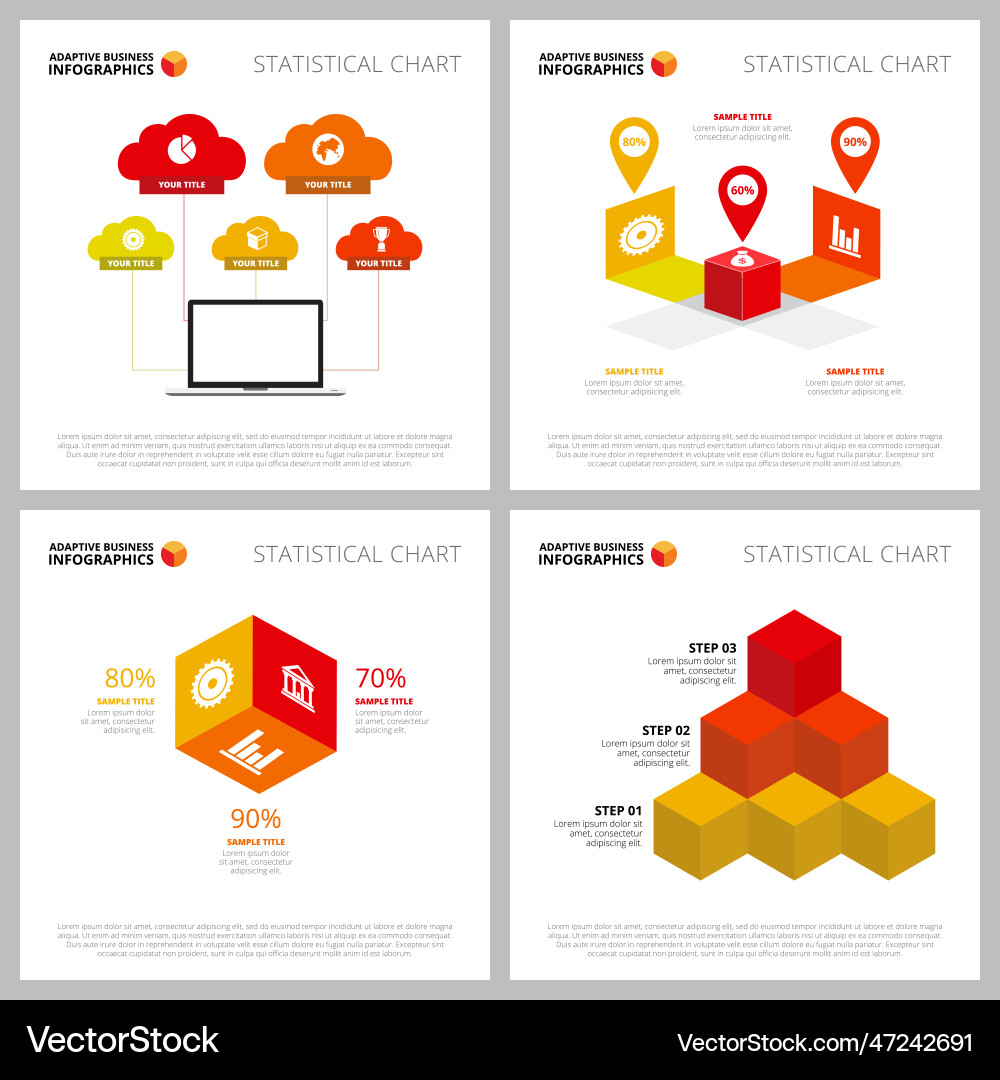 Creative chart set for data storage or analysis vector image
