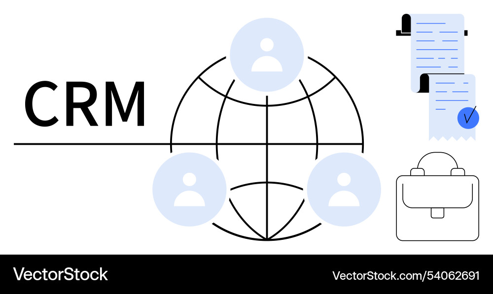 Crm network with connected users and business Crm network with connected users and business Vector Image
