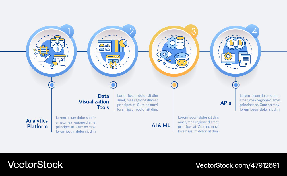 Data democratization layout with linear icons Data democratization layout with linear icons vector image