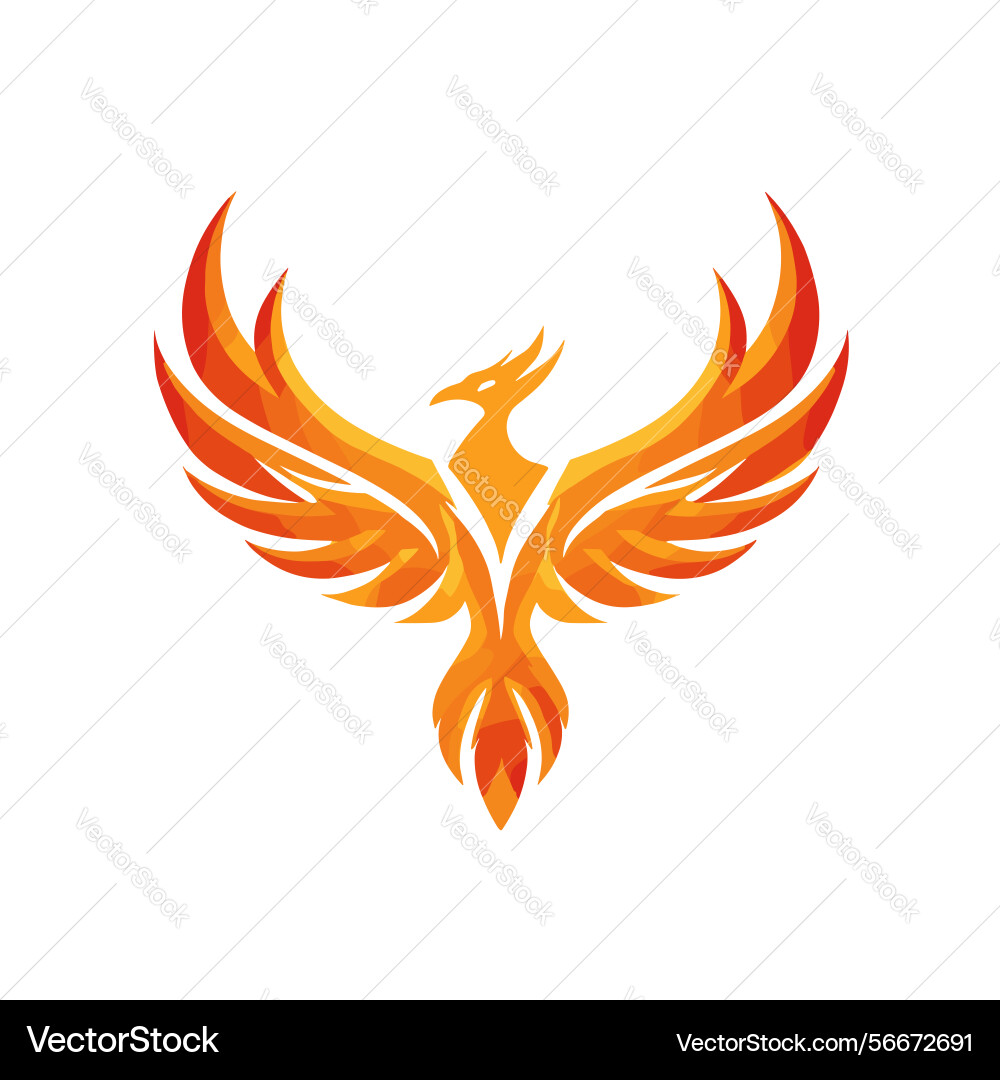Dynamic esports logo featuring a phoenix design Vector Image
