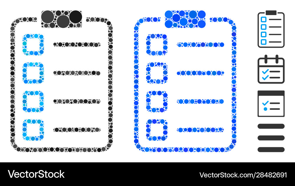 Examination list composition icon spheric items Vector Image