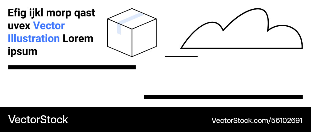 Geometric cube and abstract cloud design in modern Vector Image