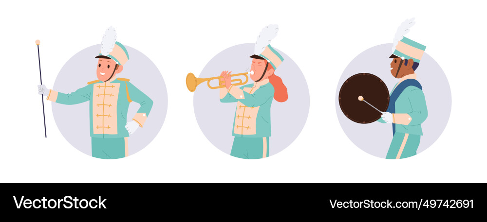 Isolated round icon composition set with happy Vector Image