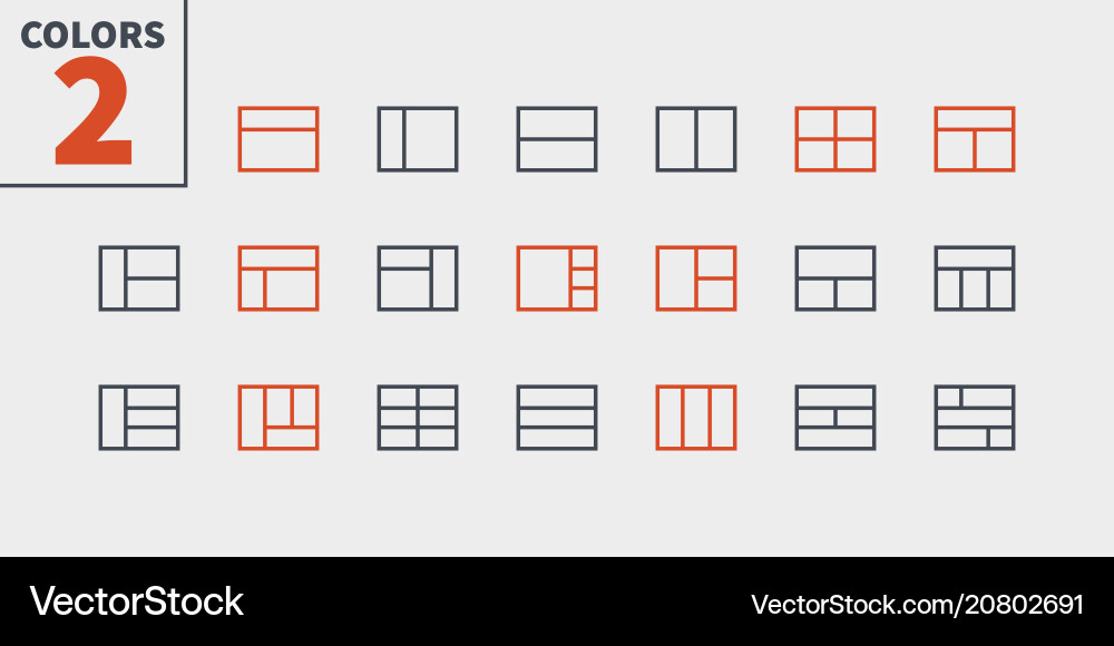 Layout ui pixel perfect well-crafted thin Layout ui pixel perfect well-crafted thin vector image