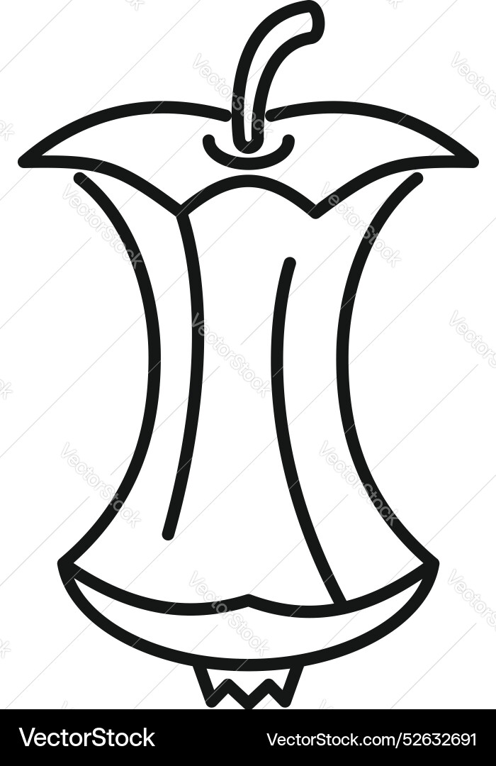 Line icon representing an apple core symbolizing Line icon representing an apple core symbolizing vector image