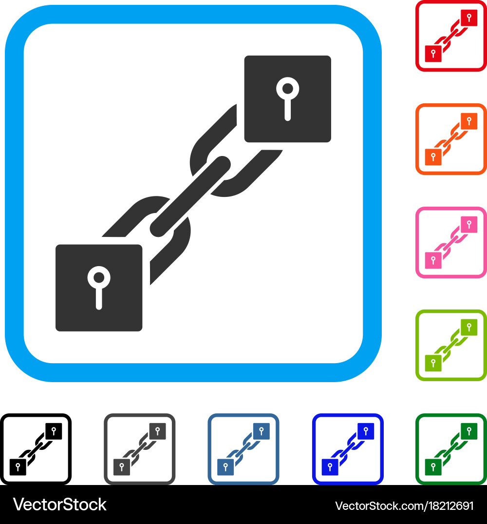 Locker blockchain framed icon vector image