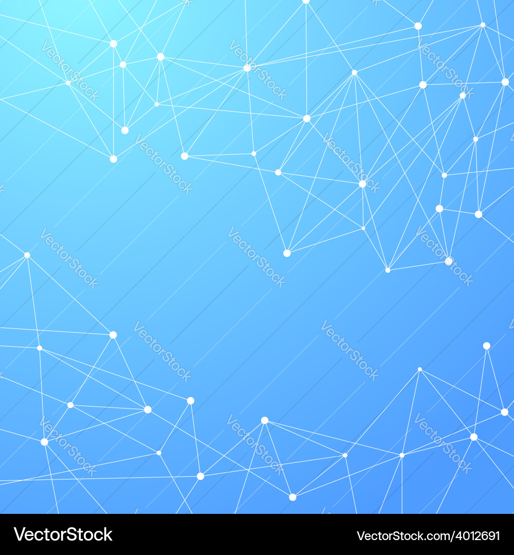Modern blue connection molecule module Vector Image