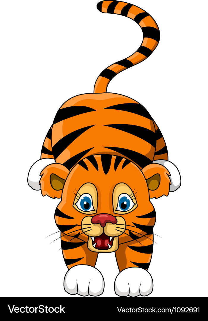 Niedliche Cartoon Tiger Illustration vektorbild