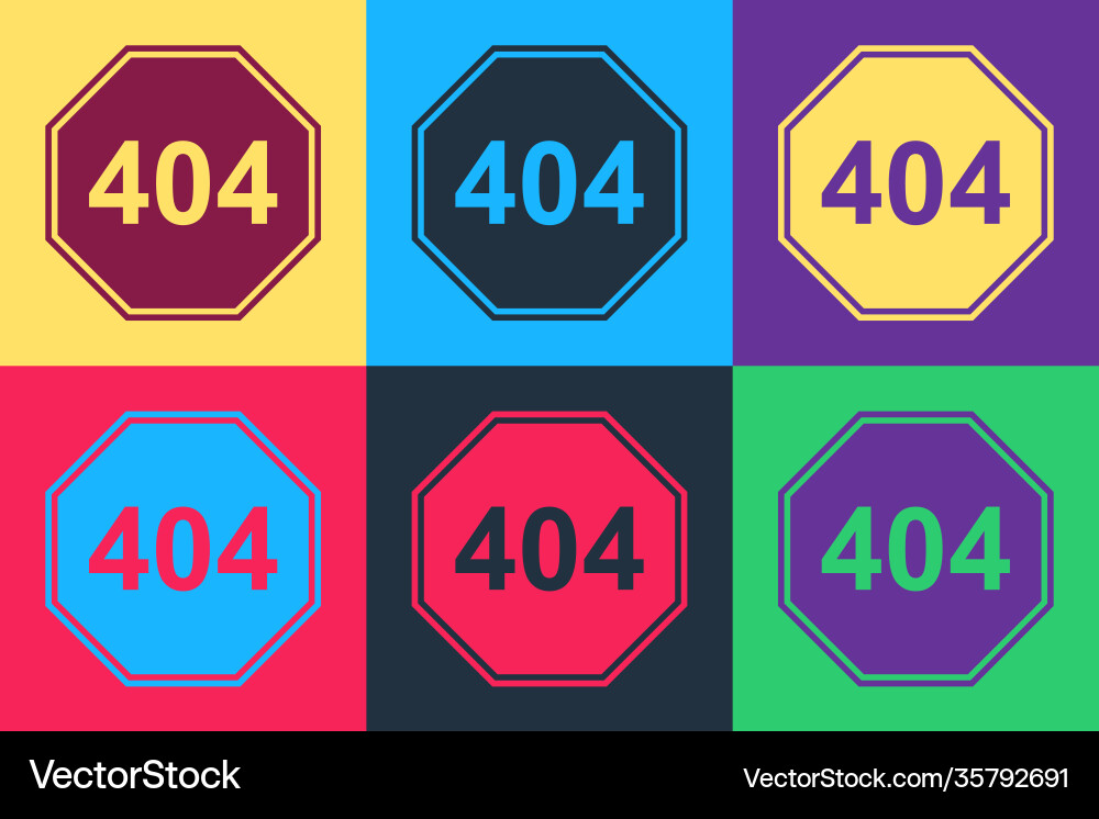 Pop art page with a 404 error icon isolated Pop art page with a 404 error icon isolated Vector Image