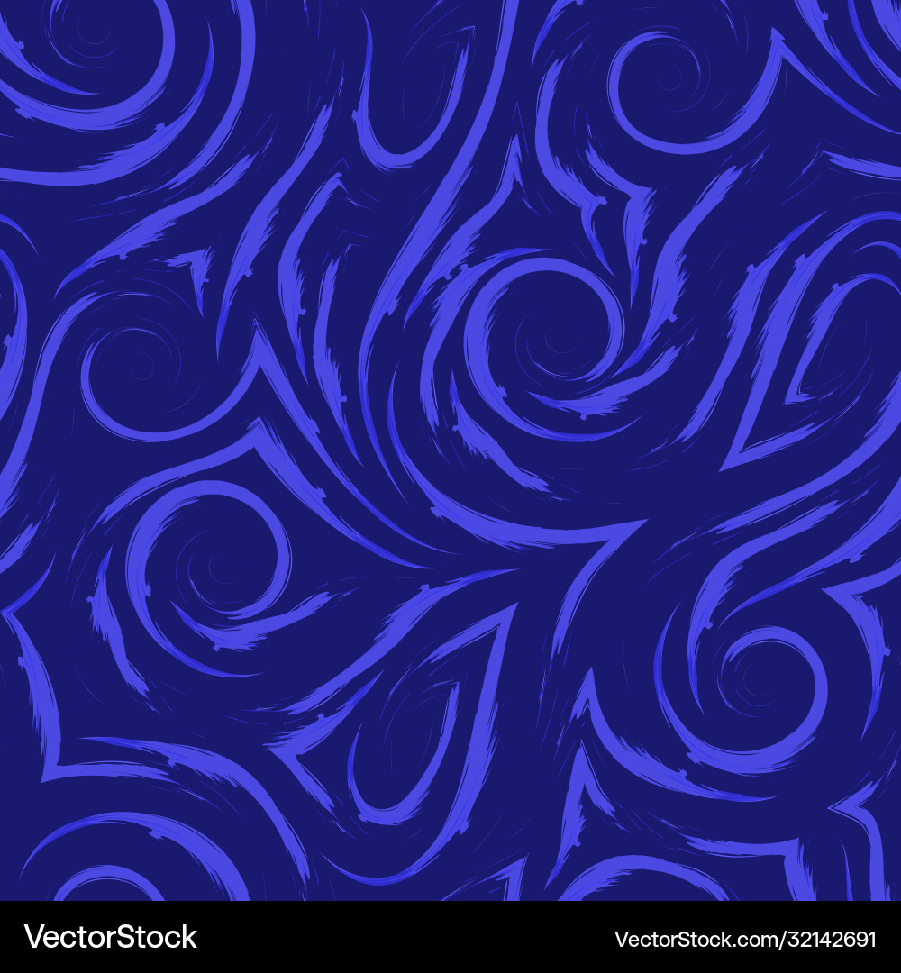 Seamless pattern smooth waves and swirl vector image
