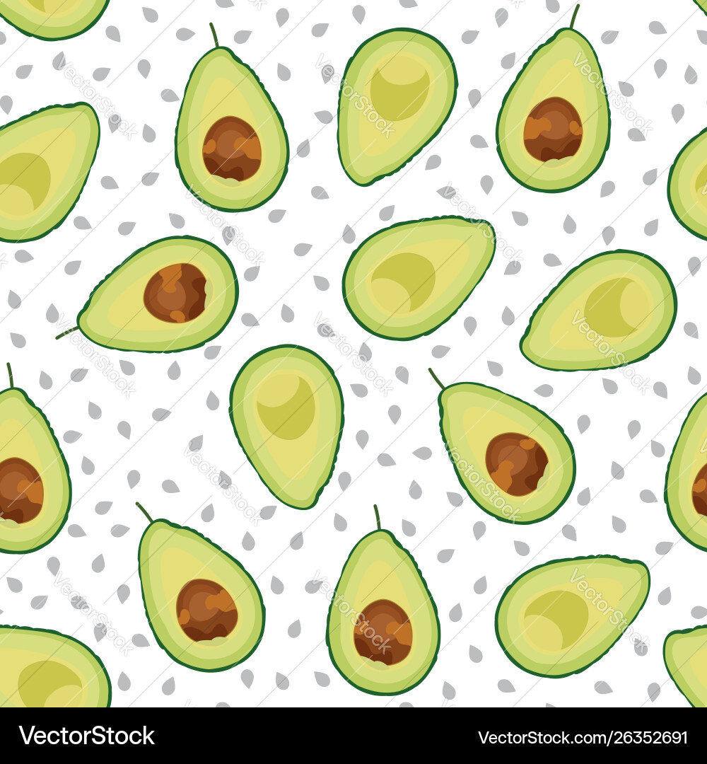 Sliced Avocado Pattern Vector Image