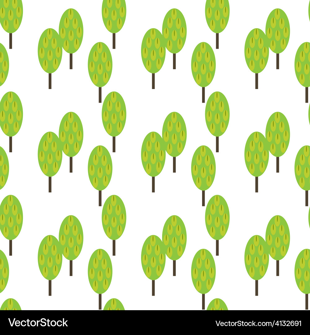 Spring trees seamless pattern background vector image