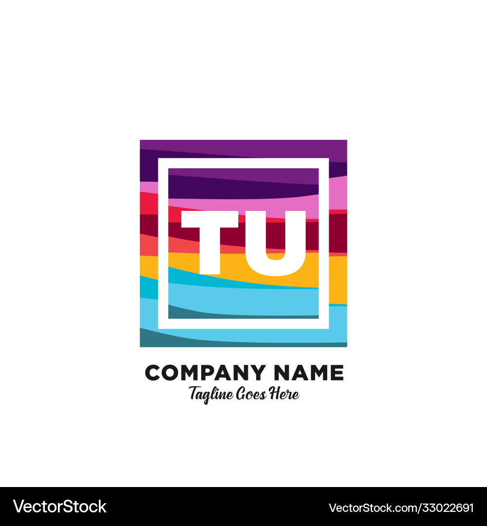 Tut initial logo with colorful template Vector Image