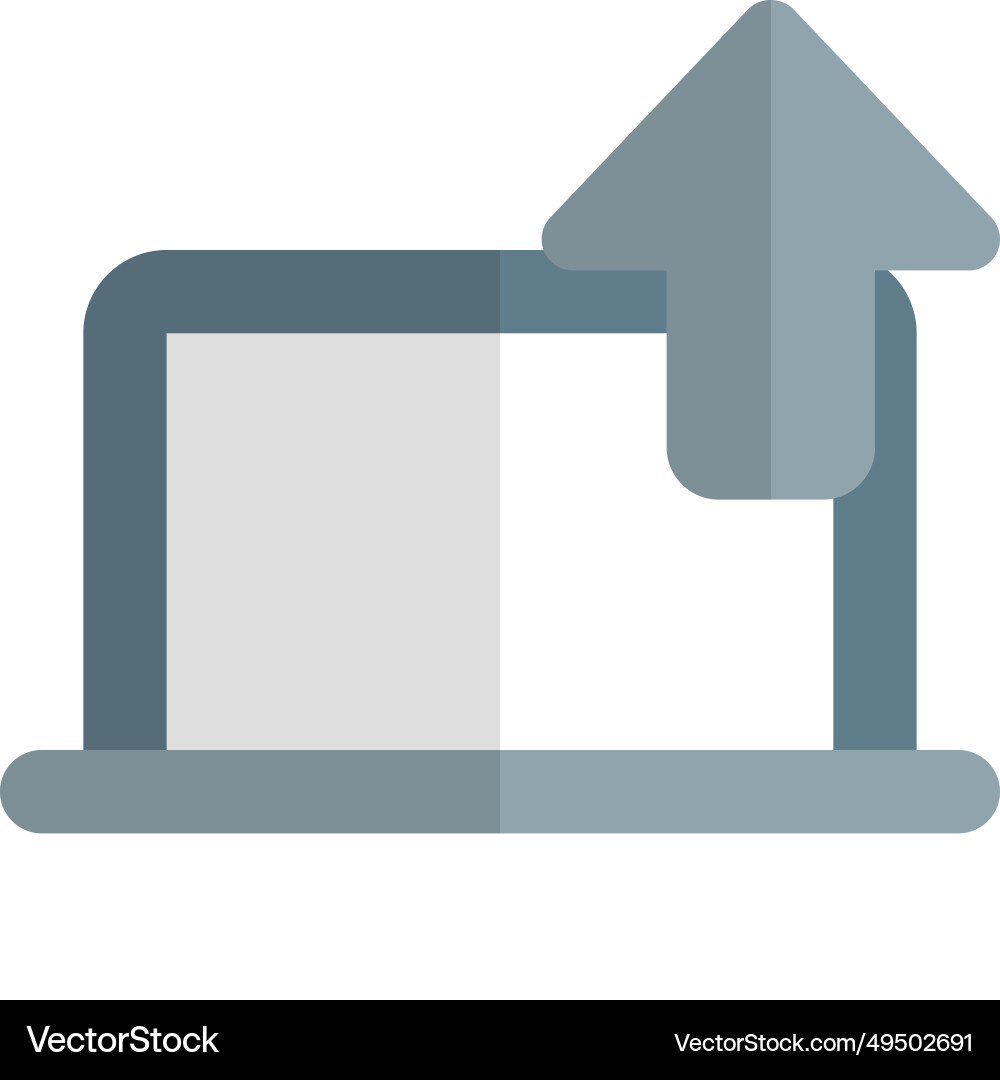 Uploading files or data using the laptop vector image