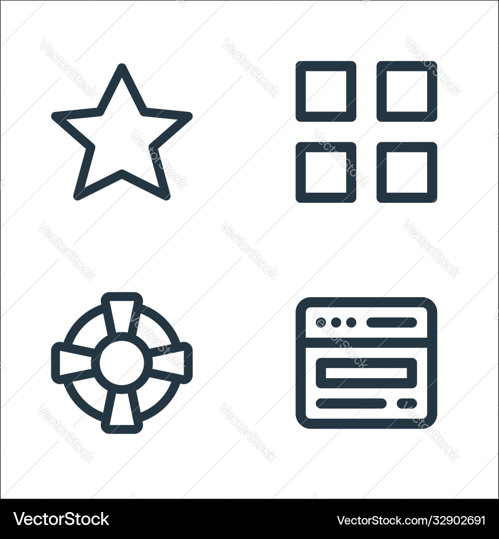 User interface line icons linear set quality Vector Image