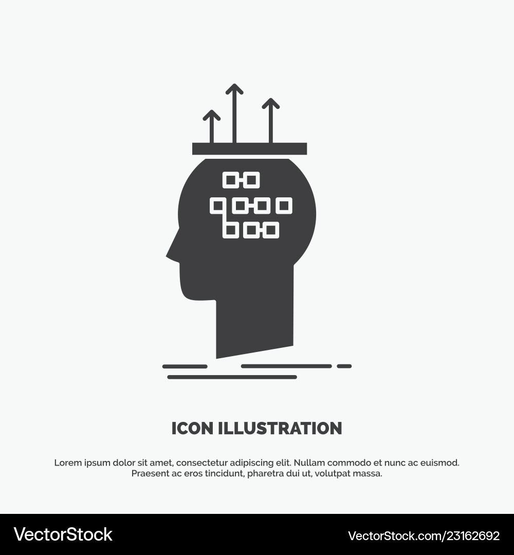 Algorithm brain conclusion process thinking icon Algorithm brain conclusion process thinking icon Vector Image