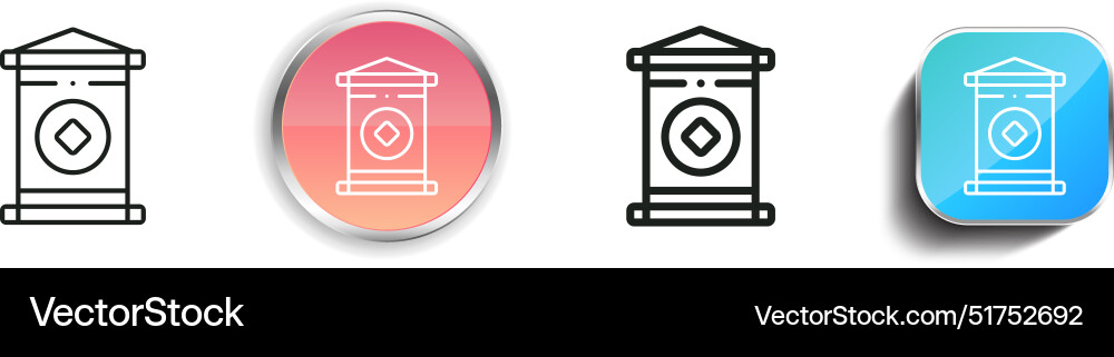 Banner icon thin linear regular and button style Banner icon thin linear regular and button style vector image
