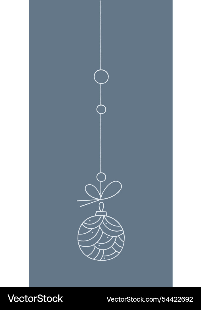 Christmas ball with a wavy pattern on string Christmas ball with a wavy pattern on string vector image