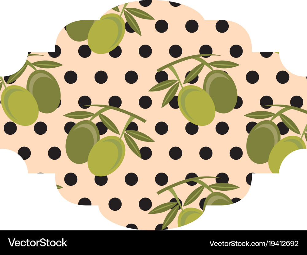 Frame with olives pattern background Vector Image
