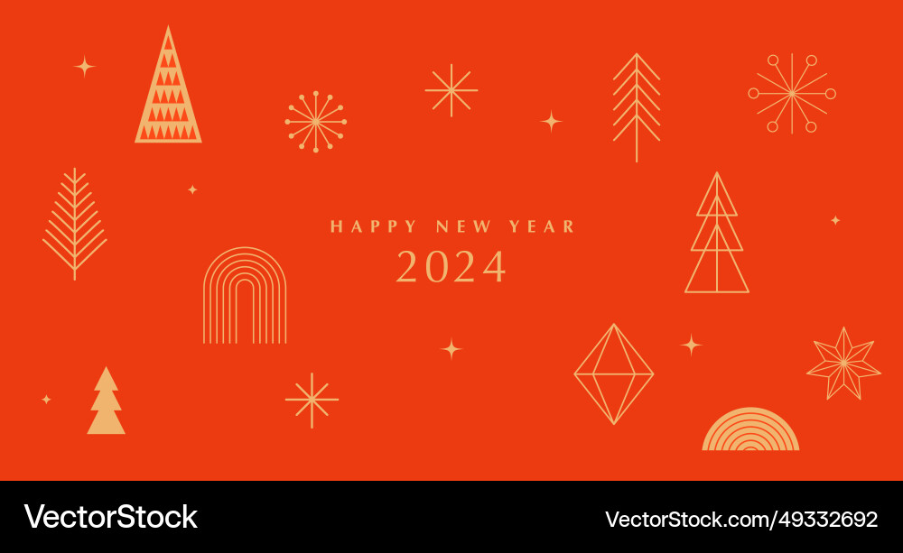 Happy new year 2024 poster banner and card vector image