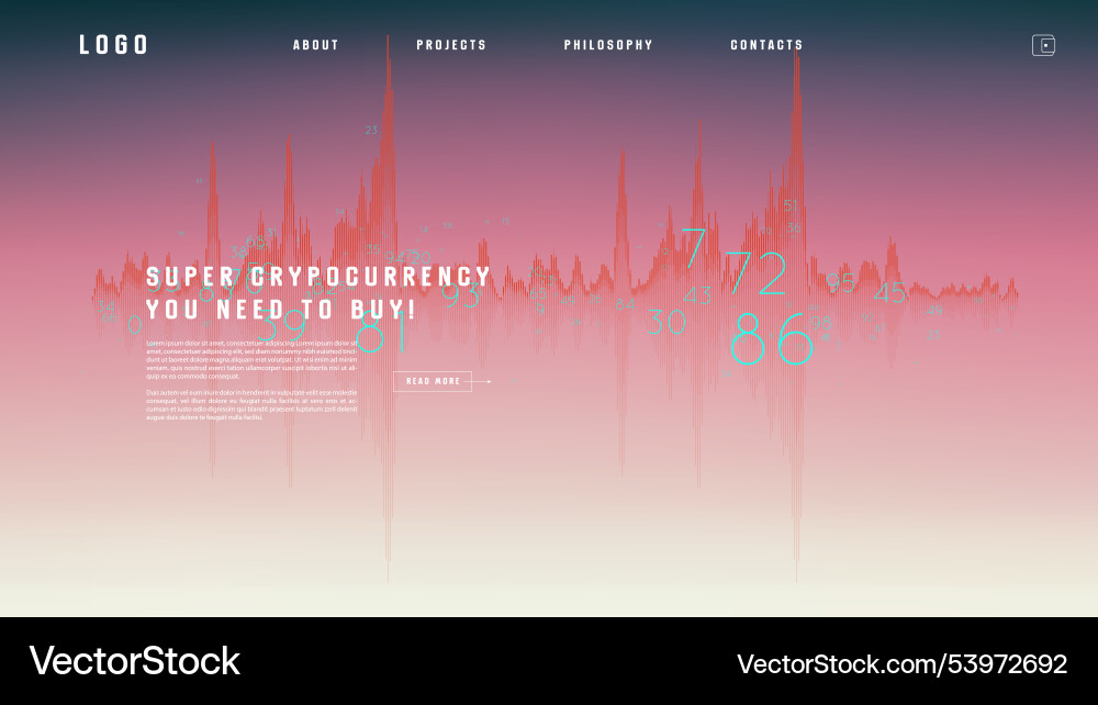 Landing page abstract design with big data Landing page abstract design with big data vector image