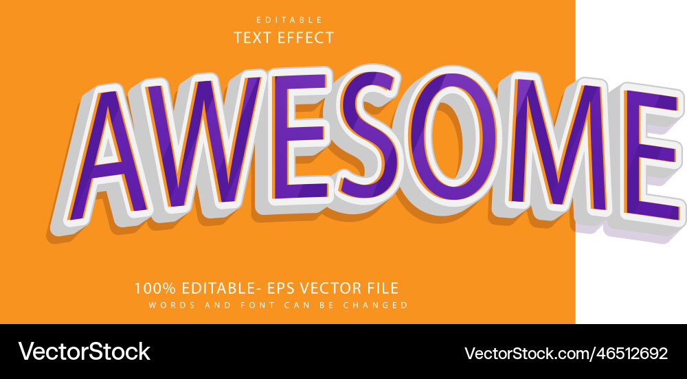 Minimal word awesome editable text effect design Minimal word awesome editable text effect design vector image