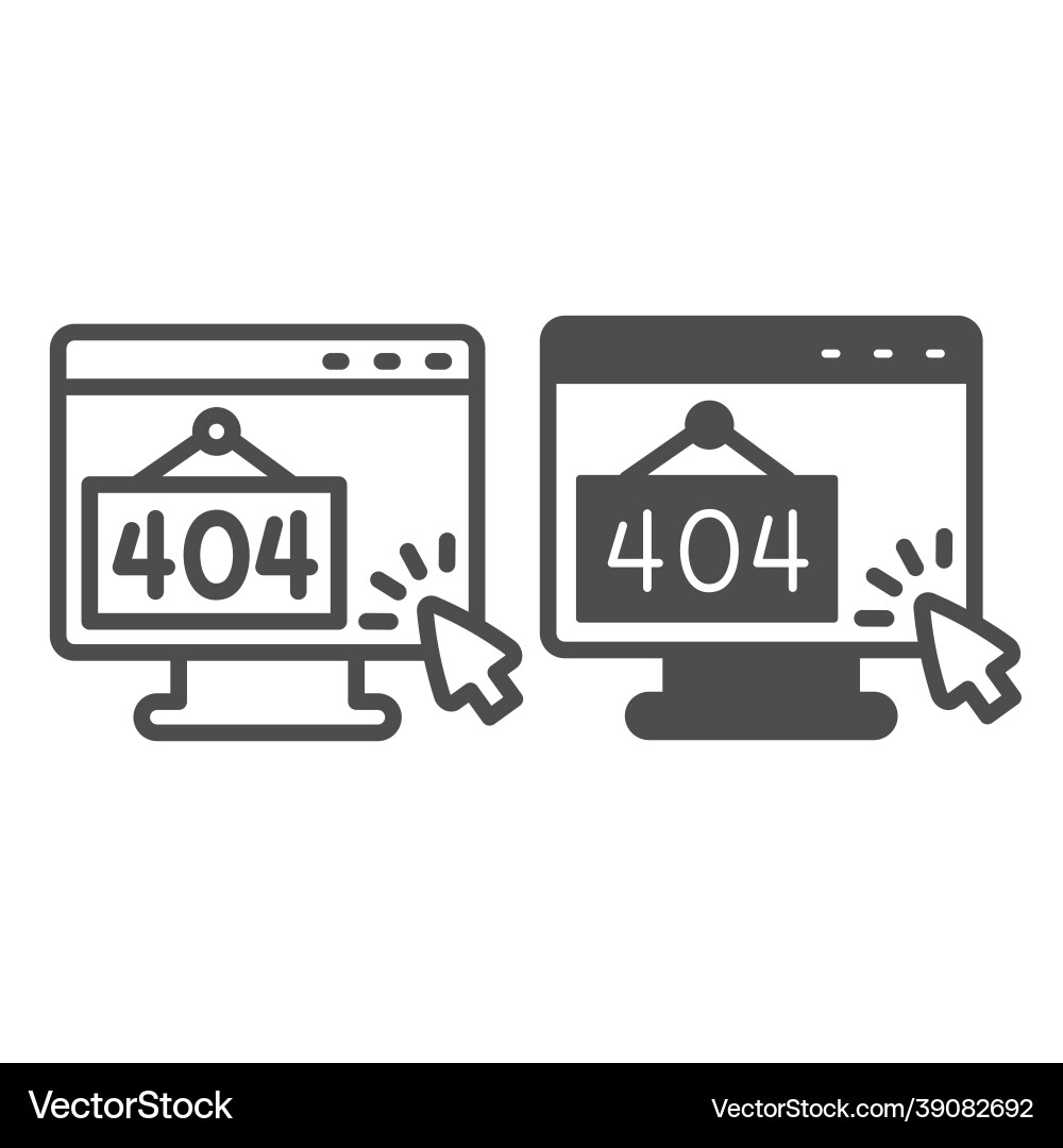 Monitor mit Fehler 404 und Cursor Zeiger Maus Monitor mit Fehler 404 und Cursor Zeiger Maus vektorbild