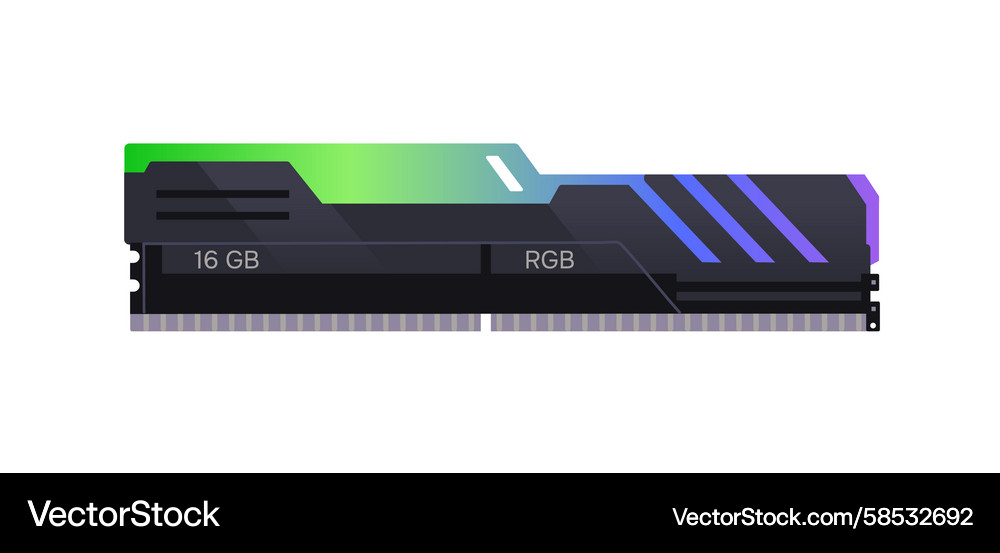 Random Access Memory (RAM) Chip Vector Image