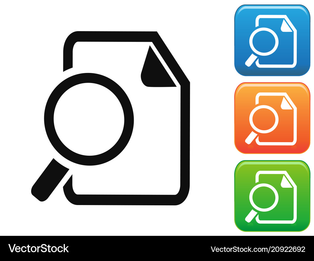 Searching documents button icons vector image