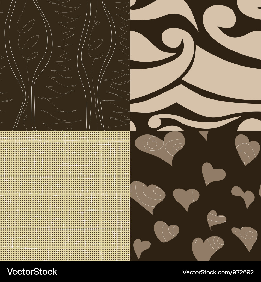 Set of simple seamless patterns vector image