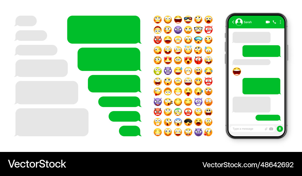 Smartphone messaging app user interface design Smartphone messaging app user interface design vector image