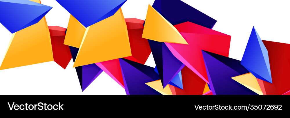 Triangle mosaic abstract background 3d triangular Vector Image