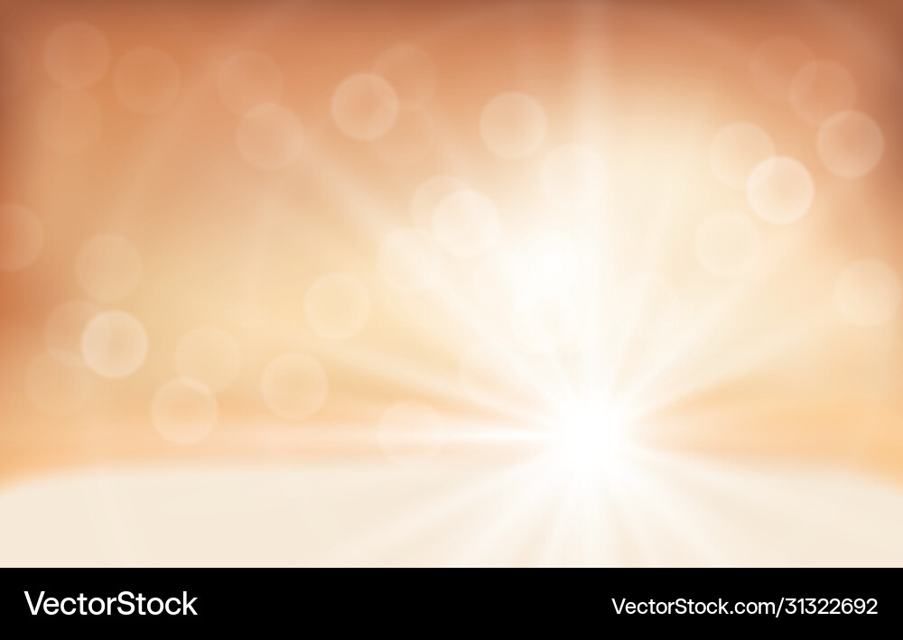 Warm Bokeh Background with Light Rays vector image