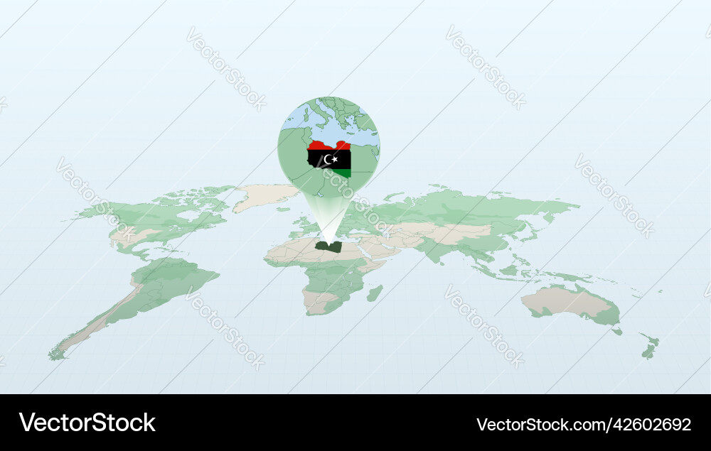 World map in perspective showing the location Vector Image