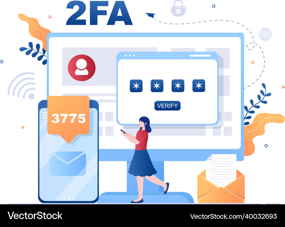 2fa zwei Schritte Authentifizierung Passwort sicher 2fa zwei Schritte Authentifizierung Passwort sicher vektorbild
