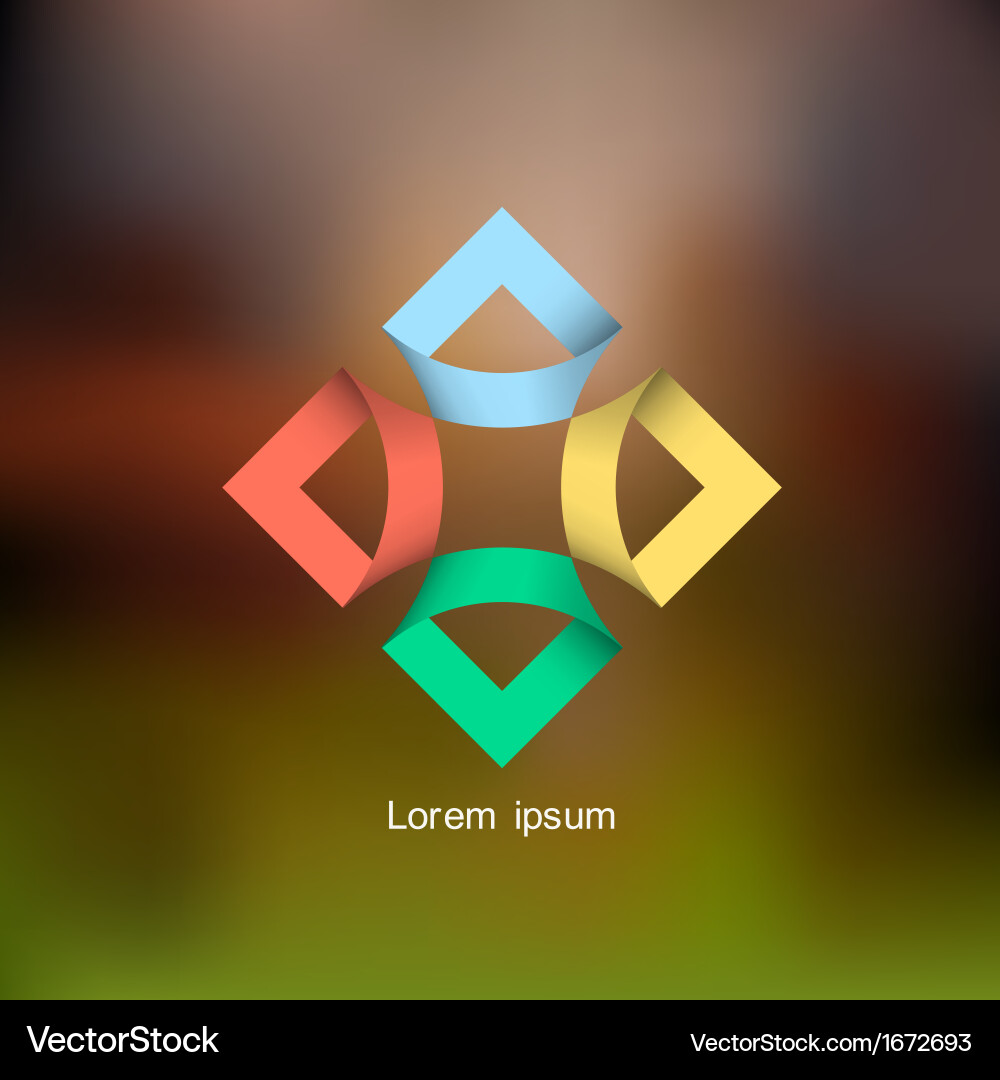 Abstract Loop Icon - Colorful Shape vector image