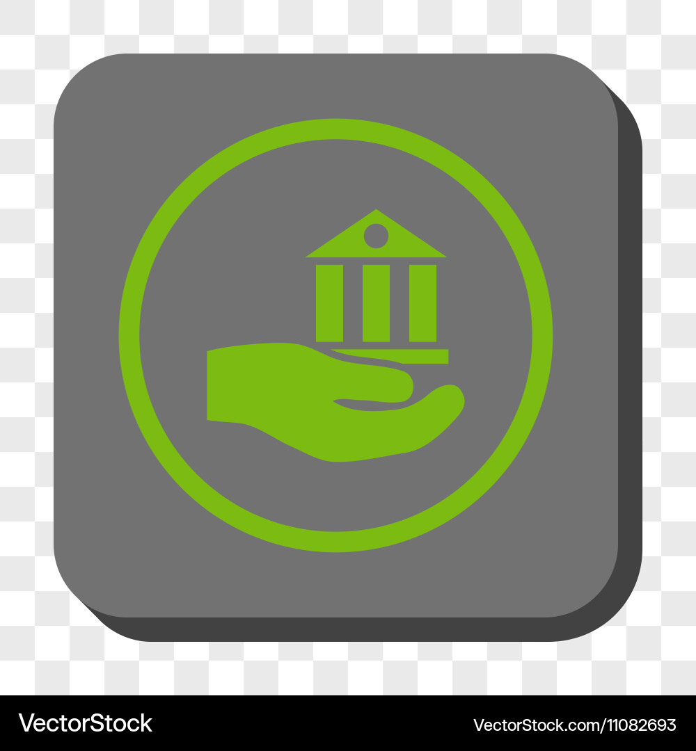 Bank service rounded square button Vector Image