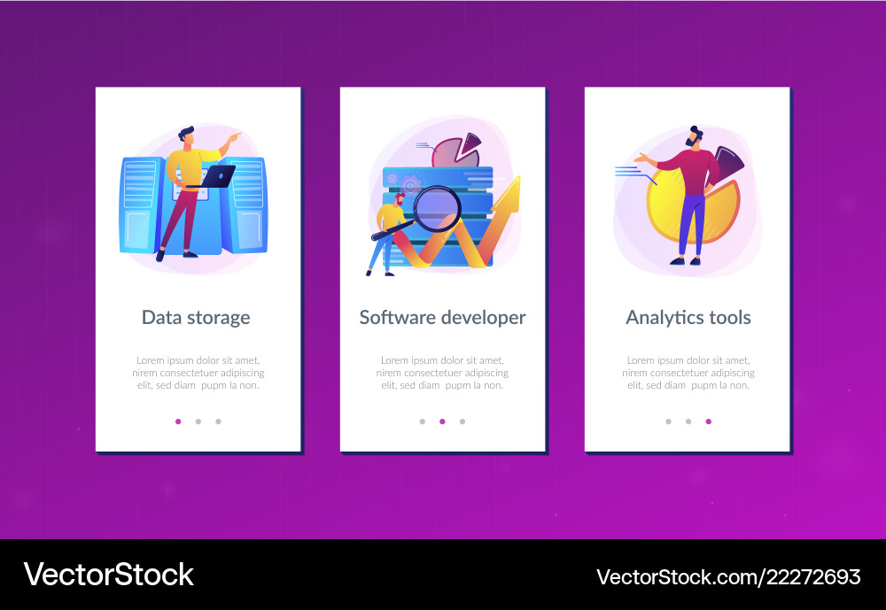 Big data tools app interface template Big data tools app interface template vector image